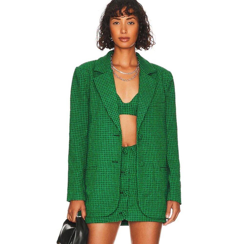 Lovers + Friends Avery Bralette in Green and Black NWOT Size Small - Picture 3 of 3